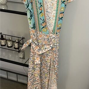 ECOWISH Floral Wrap Sundress with Sleeves